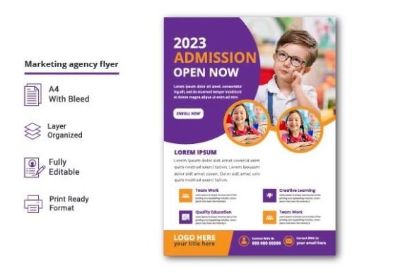 Elevating Institutional Branding with a Modern School Education Flyer Design