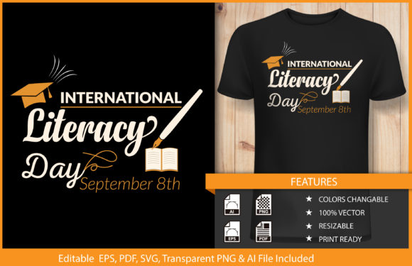 Evaluating the T-shirt Design Literacy Day Vector for Print-on-Demand Success