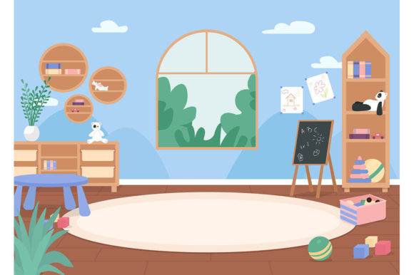 Integrating Kindergarten Classroom Flat Illustration Into Your Creative and Educational Workflows