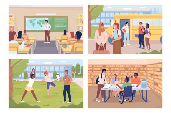 Integrating the Daily Routine of School Svg Students Set into Educational and Creative Workflows