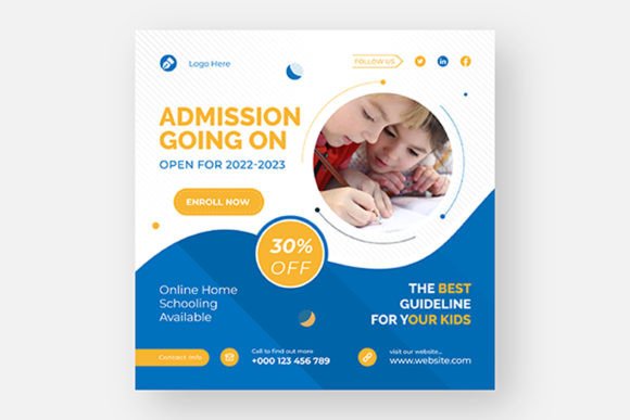 Strategic Visual Communication: Evaluating the Education Social Media Instagram Post Template for School Marketing