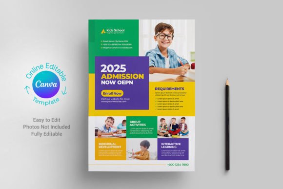 Streamlining School Outreach with the Kids Admission Flyer Canva Template