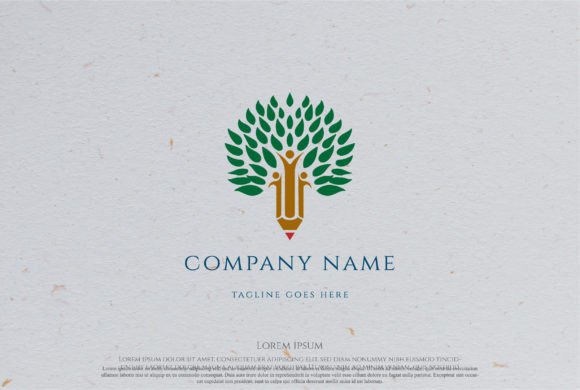 The Symbolism of Growth: Why the Tree with Human Pencil School Education Logo Design Vector Resonates in Modern Branding